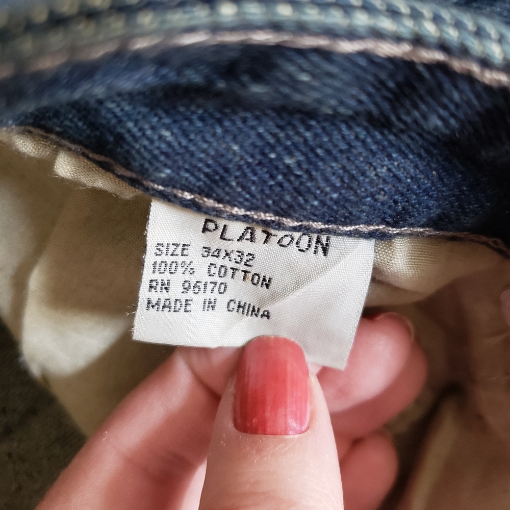 Platoon size 34/32 dark wash straight leg mens jeans New with tags - Picture 5 of 15